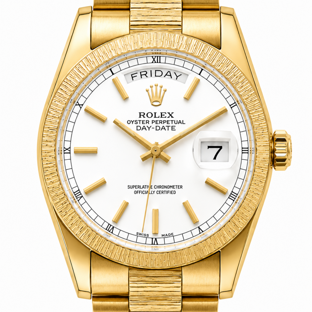 Rolex Day-Date 36MM 18078 18K Yellow Gold Bark Finish Watch